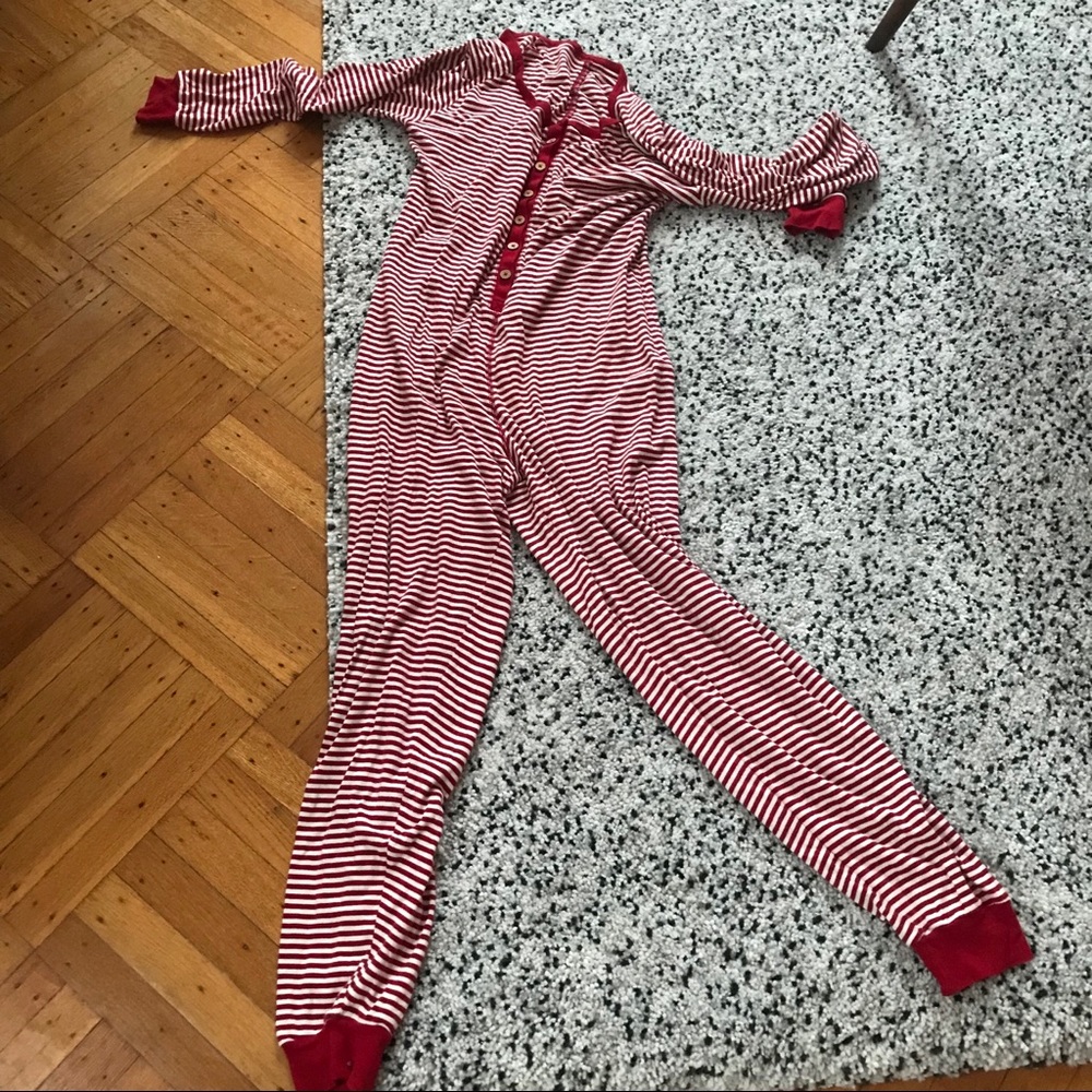Burts Bees Candy Stripe Adult Onesie